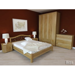 Ліжко дерев'яна + ковка 160х200 Ліза Явіто (11 варіантів кольорів)