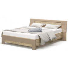 Двоспальне сучасна ліжко 160*200см Флоренс Меблі Сервіс (Секвоя + Капучіно глянцевий)