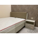 Двоспальне ліжко 160*200см з м'якою спинкою Кім Меблі Сервіс (Карпатія отбеленый + Дуб Карі білий)