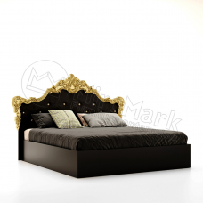 Ліжко з м'якою спинкою 160*200 Дженіфер від 'Миро-Марк' чорний глянець