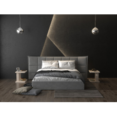М'яка двоспальне ліжко з широкою спинкою 'Рікардо' від Шик-Галичина (різні розміри)