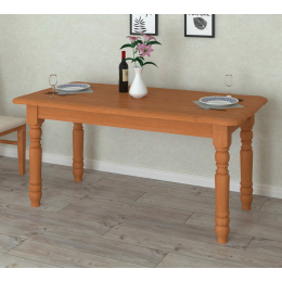 Розкладний обідній стіл з дерев'яними ніжками 160*80см 'Київ МДФ' Летро (9 варіантів кольору)