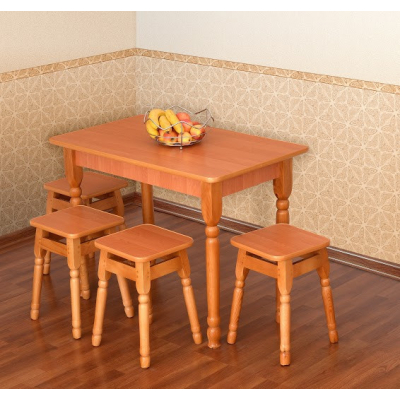 Маленький кухонний стіл з дерев'яними ніжками і з ящиком від Летро (9 варіантів кольорів) комплект