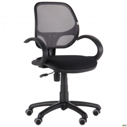 Крісло комп'ютерне 'Байт' від AMF (чорний, сіра сітка)