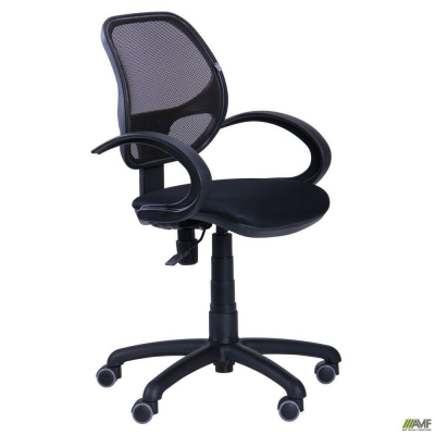 Крісло комп'ютерне 'Байт' від AMF (чорний, чорна сітка)