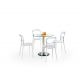 Маленький стіл скляний круглий 80 см Cyryl (прозорий)