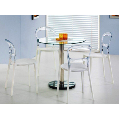 Маленький стіл скляний круглий 80 см Cyryl (прозорий)