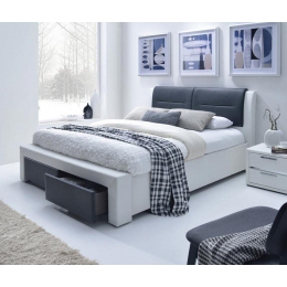 Ліжко Cassandra S 160 x 200 см (білий / чорний)