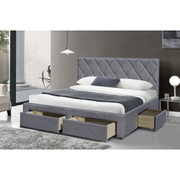 Ліжко з шухлядами BETINA сірий 160 x 200 см (сірий)