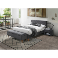 Двоспальне ліжко Signal Azurro Velvet 180X200 Сірий (AZURROV180SZD)