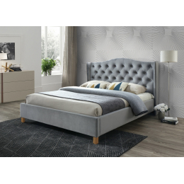 Двоспальне ліжко Signal Aspen Velvet 160X200 Сірий (ASPENV160SZD)
