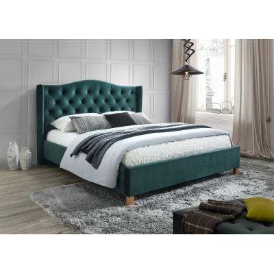 Двуспальная кровать Signal Aspen Velvet 160X200 Зеленый (ASPENV160ZD)