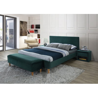 Двуспальная кровать Signal Azurro velvet 160X200 Зеленый (AZURROV160ZD)