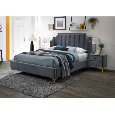 Двоспальне ліжко Signal Monako Velvet 160X200 Сірий (MONAKOV160SZZL)