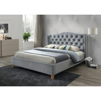 Двоспальне ліжко Signal Aspen Velvet 180X200 Сірий (ASPENV180SZD)