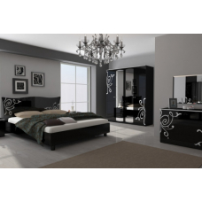 Меблі в спальню Миро-Марк Богема 4Д Чорний глянець (30712)