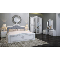 Спальний гарнітур Луїза в класичесчком стилі білий Глянець (44097)