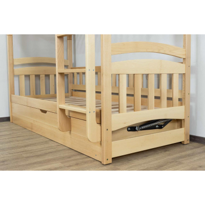 Двоярусне дерев'яне ліжко з підйомним механізмом 'Білоснежка' від Дремка (різні розміри та кольори)