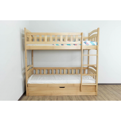 Двоярусне дерев'яне ліжко з підйомним механізмом 'Білоснежка' від Дремка (різні розміри та кольори)