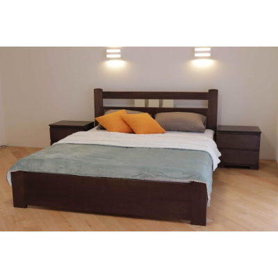 Двоспальне дерев'яне ліжко з низьким узніжжям 'Геракл' від Дрімка (різні розміри та кольори)