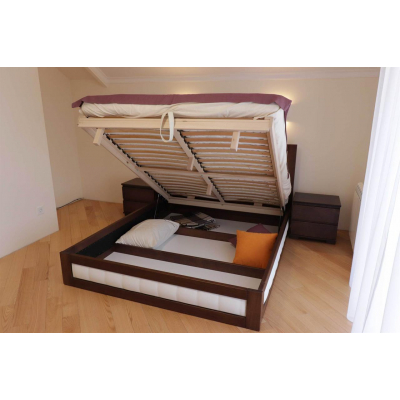 Двоспальне дерев'яне ліжко 160 з підіймальним механізмом 'Амелія' від Дрімка (різний розмір, кольори)