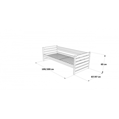 Односпальне дерев'яне ліжко 80*190 'Телесик' від Дремка (різні розміри, кольори)