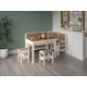 Белый деревянный кухонный уголок со столом и пуфиками Фэст Летро (9 вариантов цвета дерева)