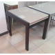 Белый маленький раскладной стол на кухню со стеклянной столешницей Слайдер 82*67 см от Fusion Furniture