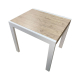 Білий маленький розкладний стіл на кухню з дерев'яними ніжками Слайдер 82*67 см від Fusion Furniture